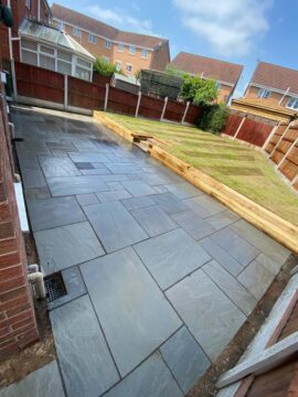 Complete garden makeover with Indian sandstone patio